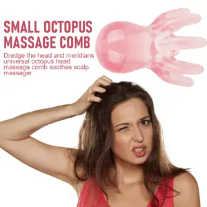 pente de massagem polvo para couro cabeludo