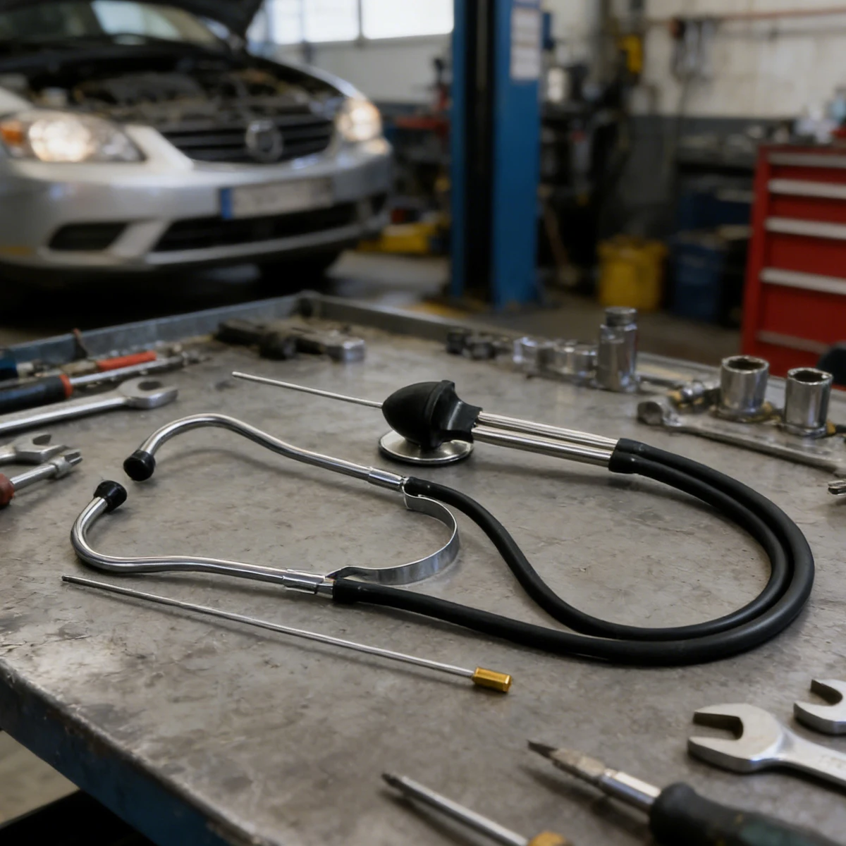 Estetoscópio automotivo mecânico com 2 sondas de aço inoxidável - Imagem 5