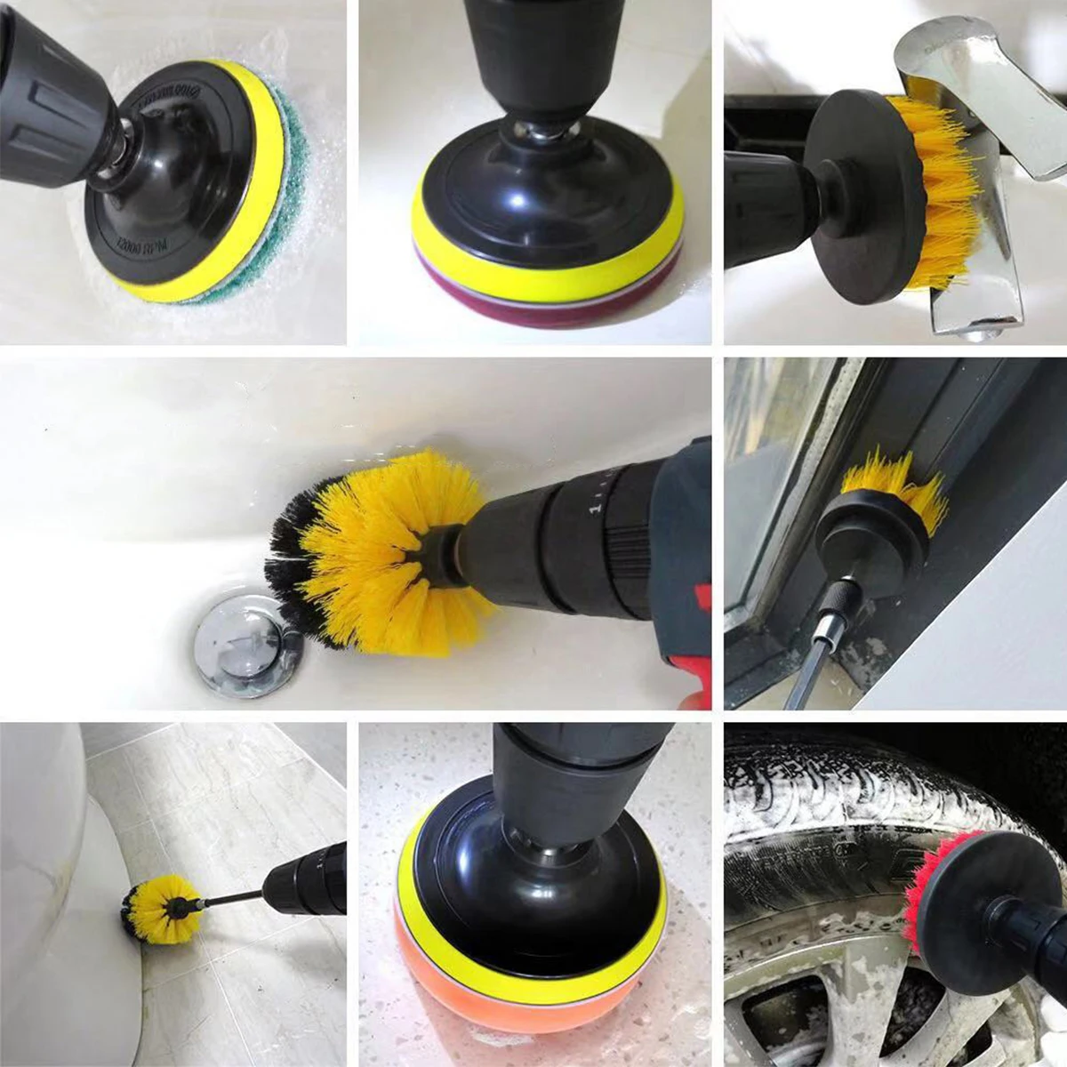 Kit Escova de Limpeza Elétrica para Broca Amarela Média - Imagem 6