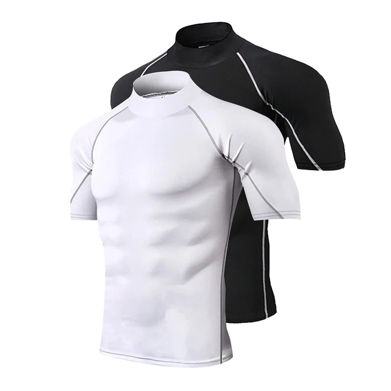 camiseta de compressão masculina manga curta