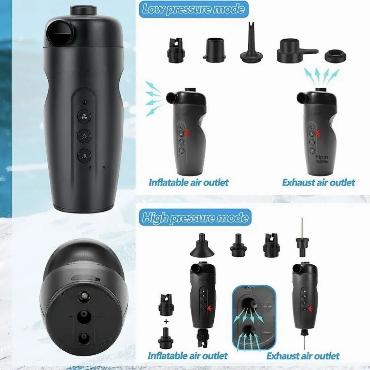 Bomba de Ar Elétrica Portátil 20 PSI para SUP e Barco - Imagem 6