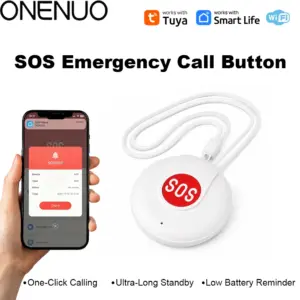 botão sos wifi tuya preto