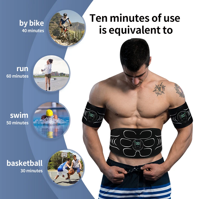 Cinto Estimulador Muscular EMS Abdominal Toner Marfim - Imagem 5