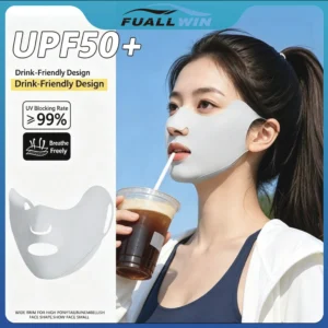 máscara facial proteção solar golfe