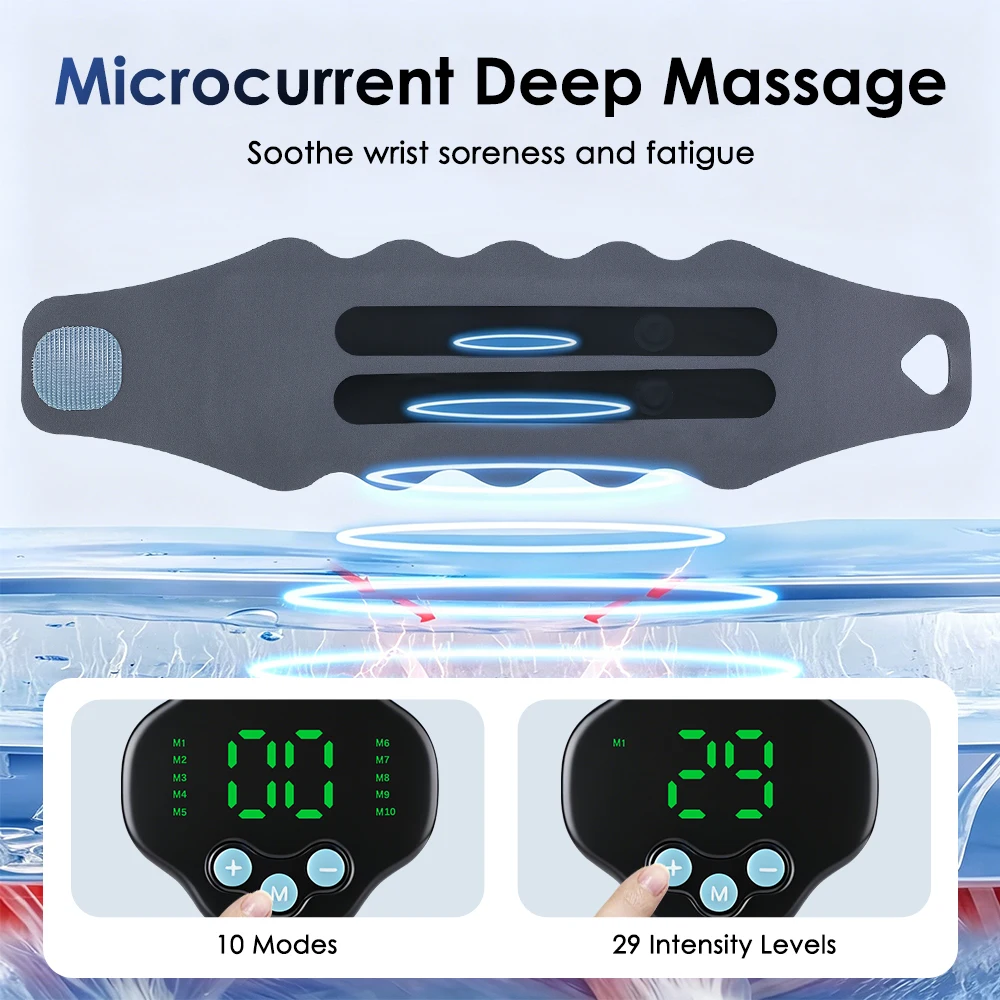 Massageador de Pulso Sem Fio XY-05 Cinza com Microcorrente EMS - Imagem 3