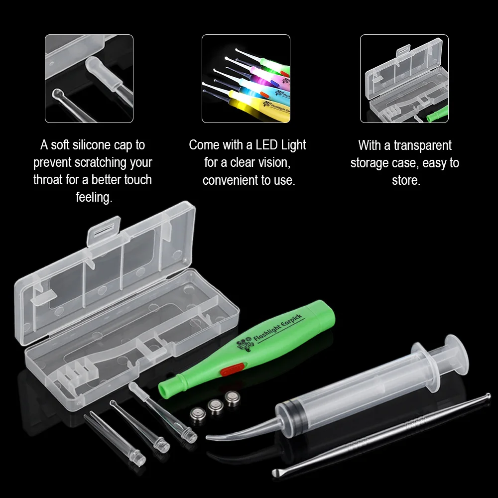Earpick Aço Inoxidável com 3 Pontas LED para Limpeza Oral - Imagem 3