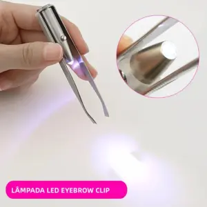 pinça de sobrancelha com led