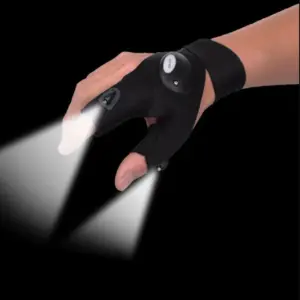 luva meio dedo lanterna led