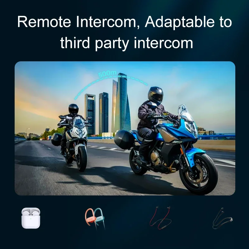 Fone de ouvido Y12 Pro intercomunicador duplo para capacete - Imagem 4