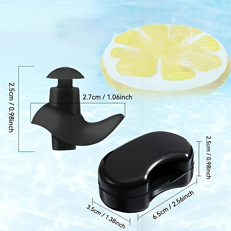 Kit Clipe de Nariz e Protetores de Ouvido Silicone para Natação - Imagem 2