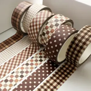 fita washi xadrez retrô