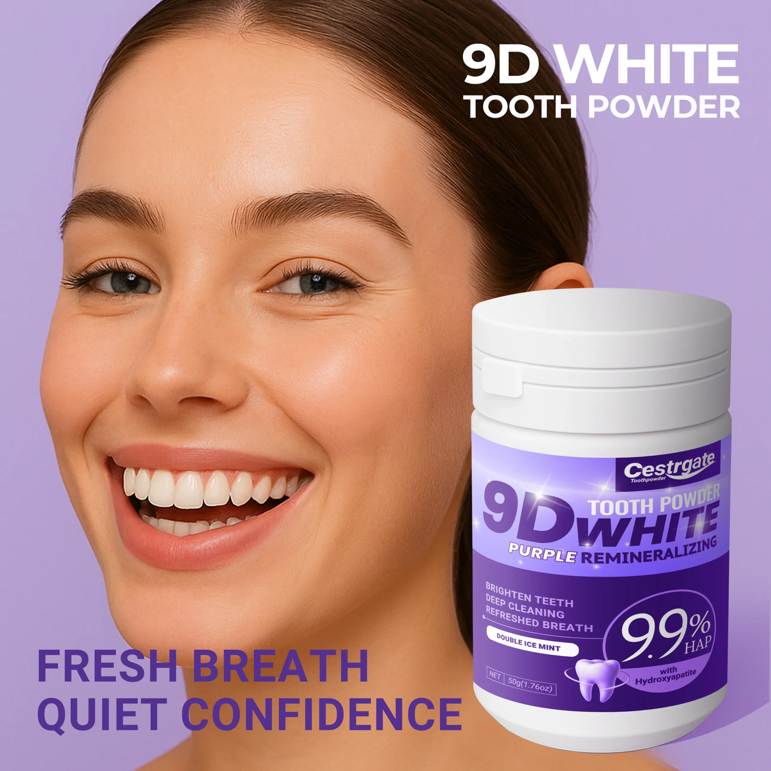 pó de limpeza dental hidroxiapatita roxa