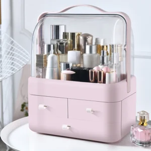 organizador de maquiagem de mesa com gaveta