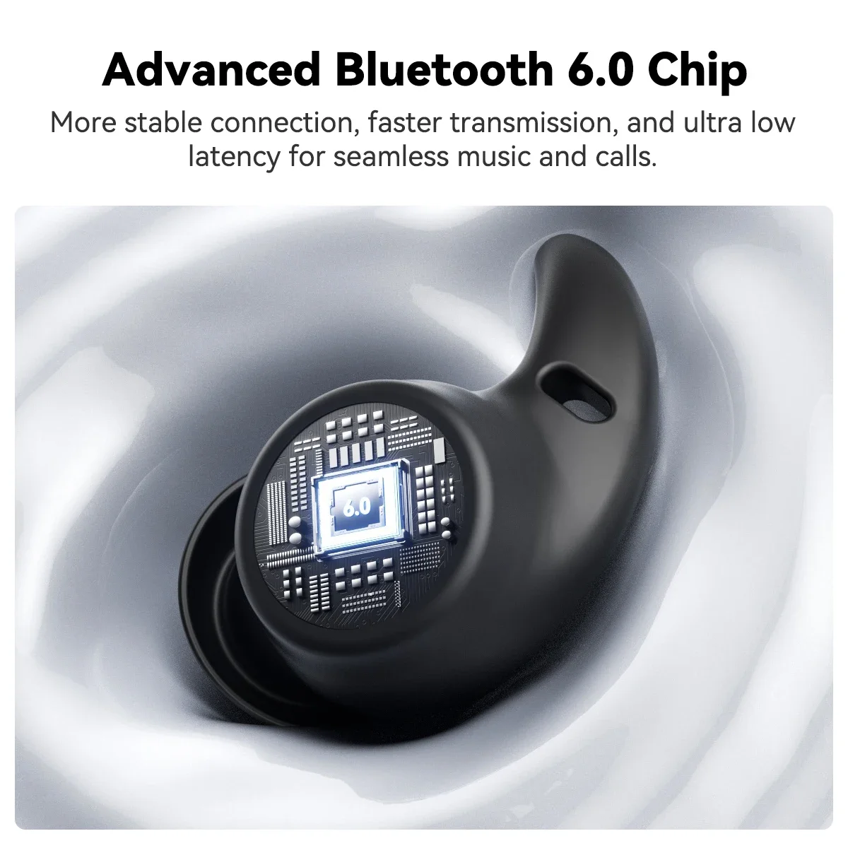 Fone de Ouvido HTC NE76 Bluetooth Mini Invisível para Dormir Cinza - Imagem 3