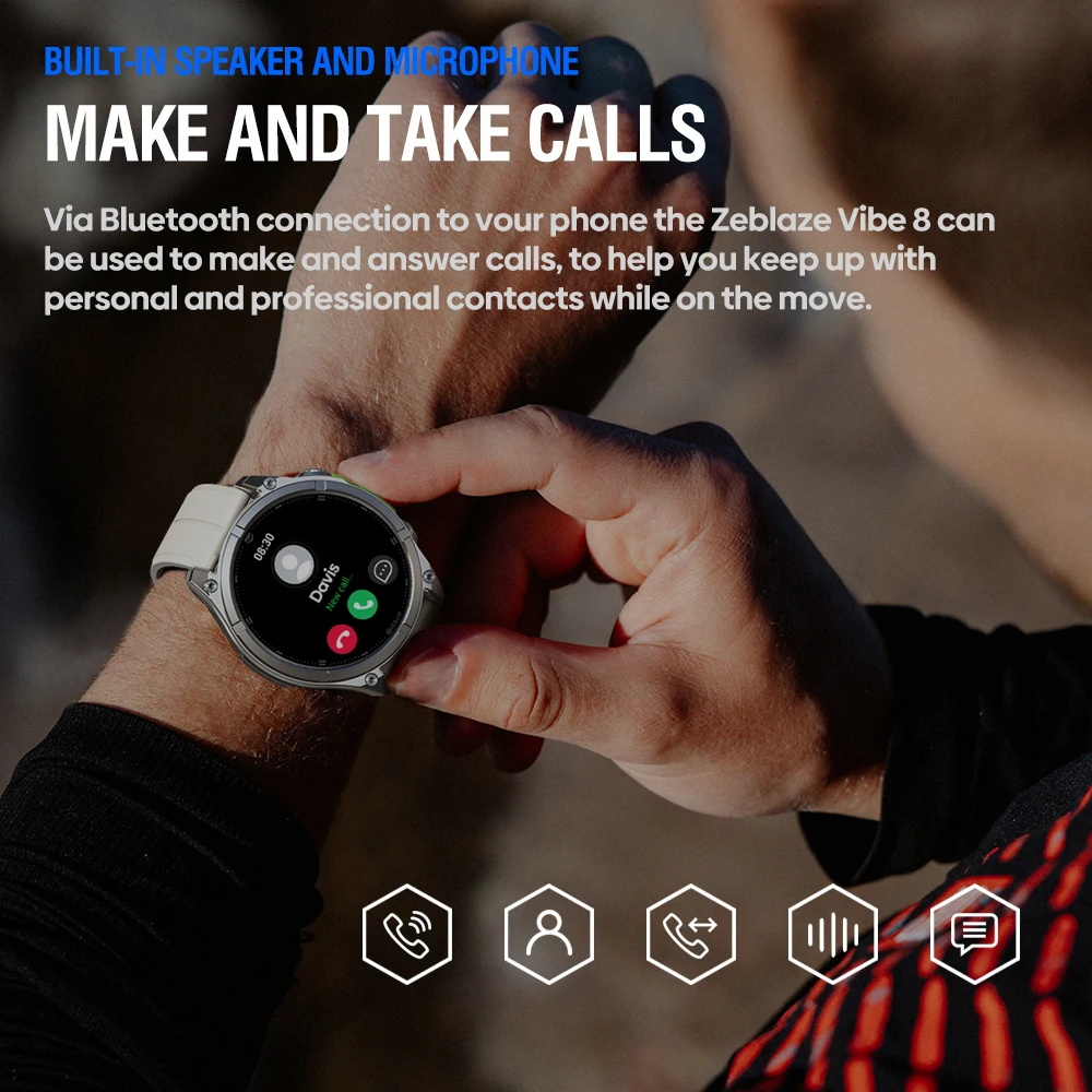 Zeblaze Vibe 8 Smartwatch Chamadas de Voz 1.43" AMOLED Cinza - Imagem 4