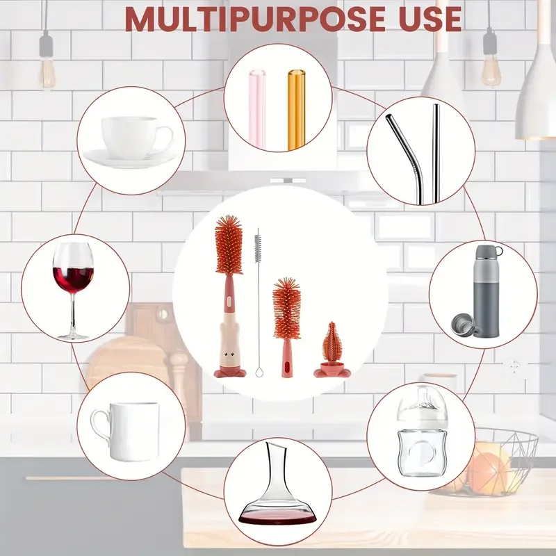 Kit 3 Escovas para Limpeza de Mamadeiras e Acessórios - Imagem 3