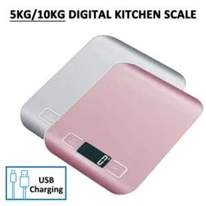 Balança Digital de Cozinha Inox 5kg/10kg com USB