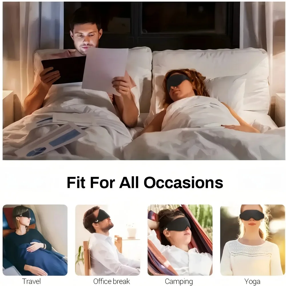 Máscara de Dormir 3D Espuma Viscoelástica com Bloqueio de Luz - Imagem 3