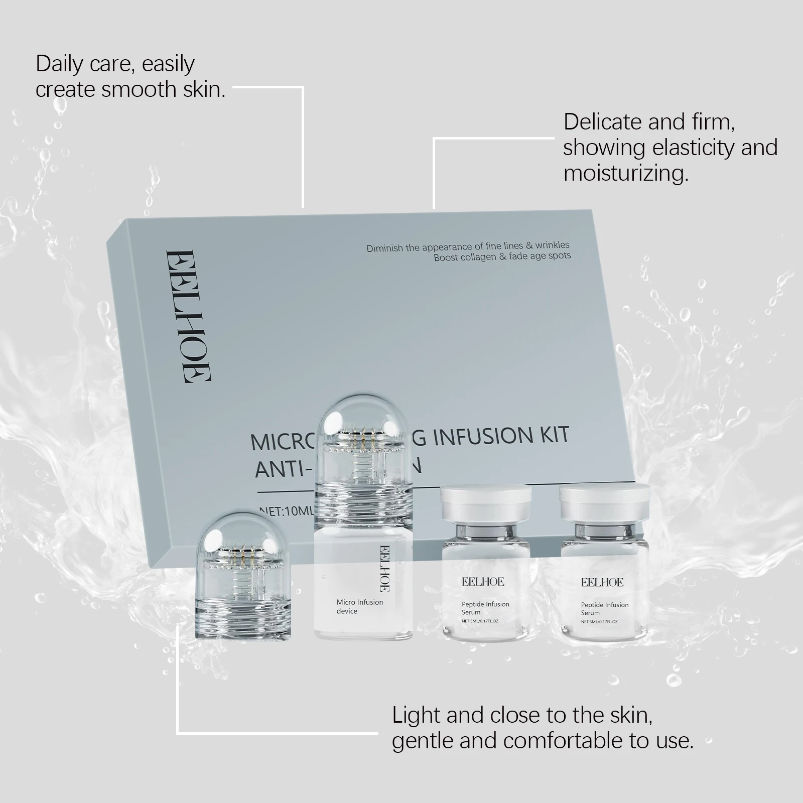 Kit Sérum Facial com Rolo de Microagulhas 0,25mm BRANCO - Imagem 3