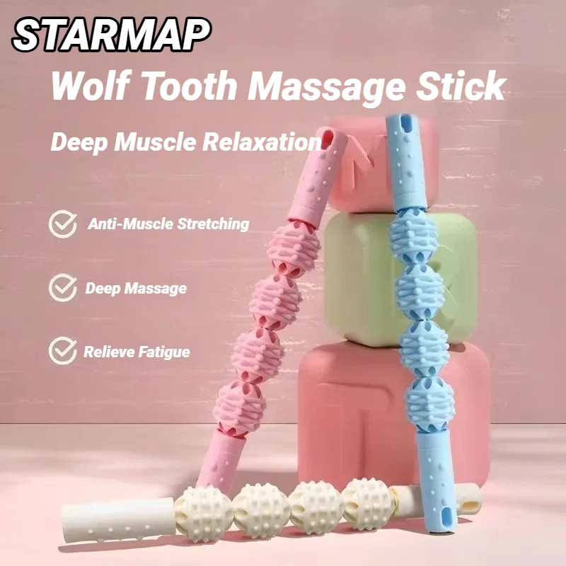 bastão de massagem rolo lobo dente fáscia