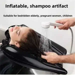 travesseiro de shampoo inflável portátil