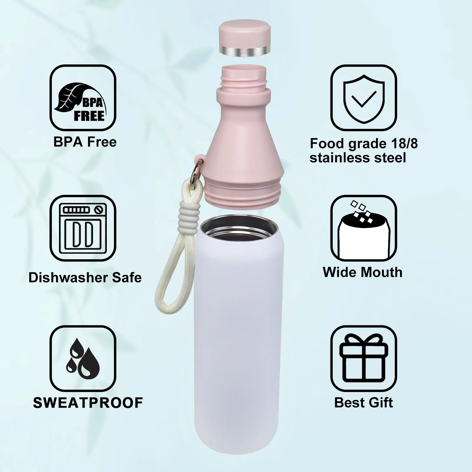 Garrafa Térmica Aço Inoxidável 500ml Tampa Rosca Roxo - Imagem 3