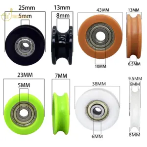 roda polia nylon u rolamento