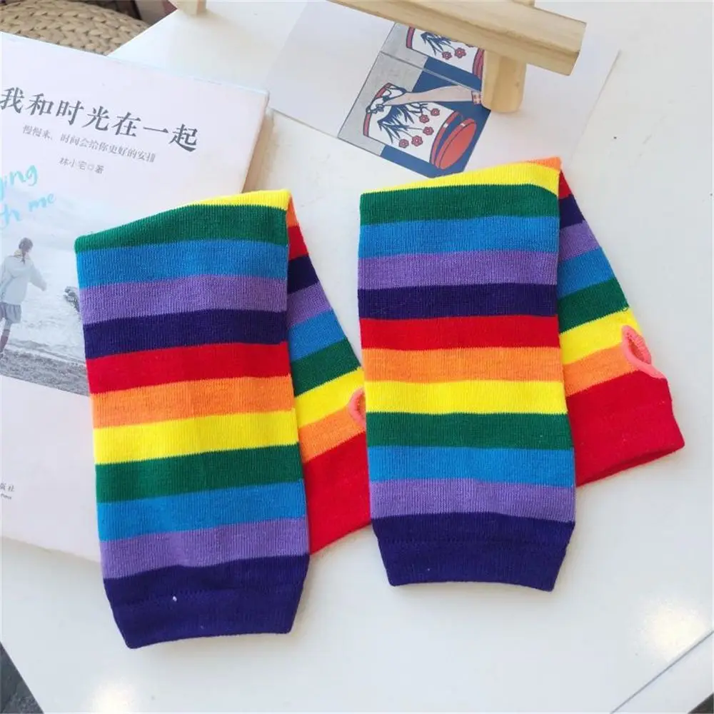 Luvas Sem Dedos Algodão Malha Colorida 35 cm Feminina - Imagem 3
