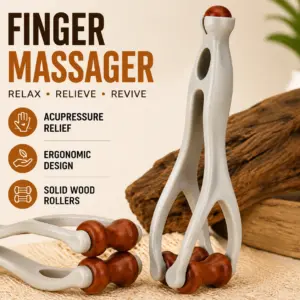 massageador de dedos rolo de madeira