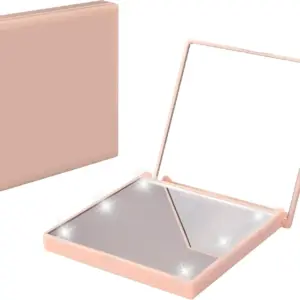 espelho de viagem compacto com luz