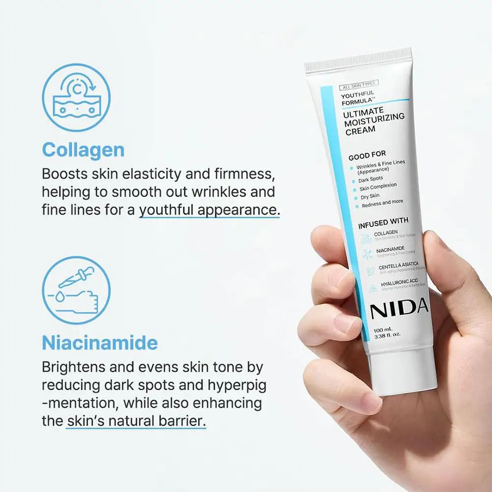 Nida Creme Facial Hidratante Multi-Ação 100ml Branco - Imagem 6