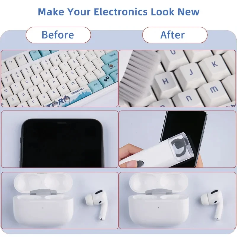 Kit de limpeza de teclado 7 em 1 para eletrônicos - CINZA - Imagem 6