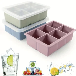 bandeja de cubos de gelo grandes de silicone