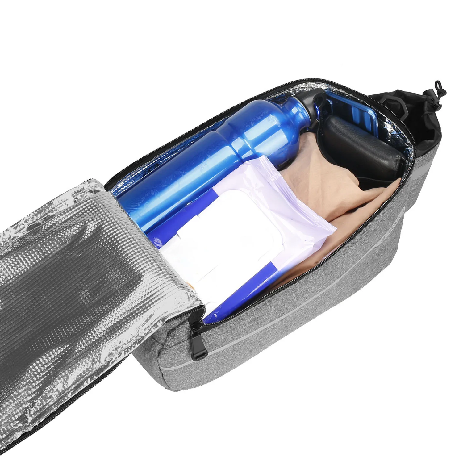 Bolsa de Rack Dobrável para Bicicleta Elétrica Cinza Claro - Imagem 4