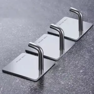 conjunto 3 ganchos aço inoxidável parede