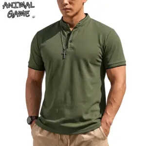 camisa henley manga curta masculina