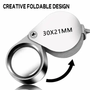 mini lupa dobrável portátil 30x