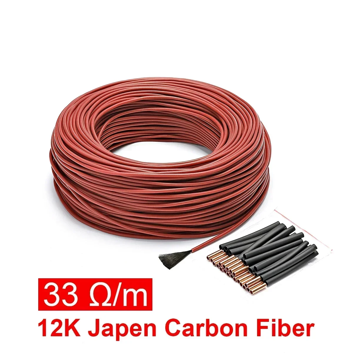 Cabo de aquecimento de fibra de carbono 12K, 100 metros, 33 ohm/m - Imagem 6