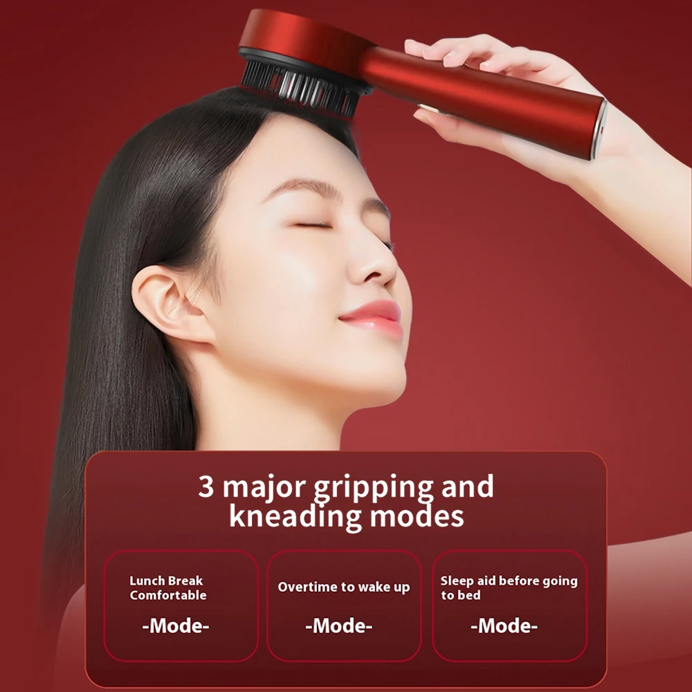 Pente Massageador Capilar Luz Vermelha e Microcorrente Vermelho - Imagem 5
