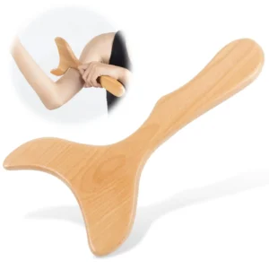 ferramenta de massagem gua sha de madeira