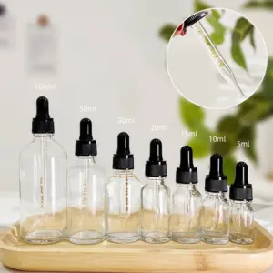 frasco dropper vidro transparente