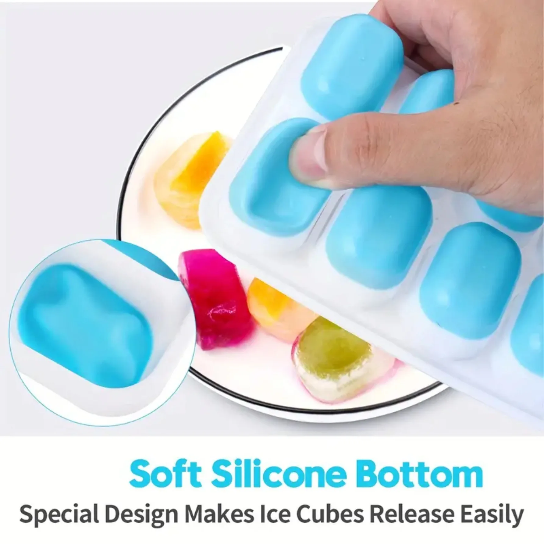 Bandeja de Gelo Silicone 14 Grades Cores Sortidas - Imagem 4