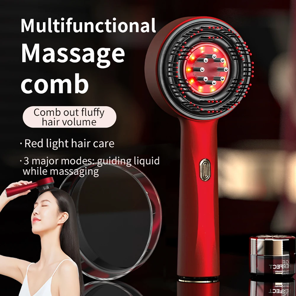 Pente Massageador Couro Cabeludo Luz Vermelha Marfim - Imagem 2