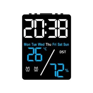 despertador digital com temperatura e umidade