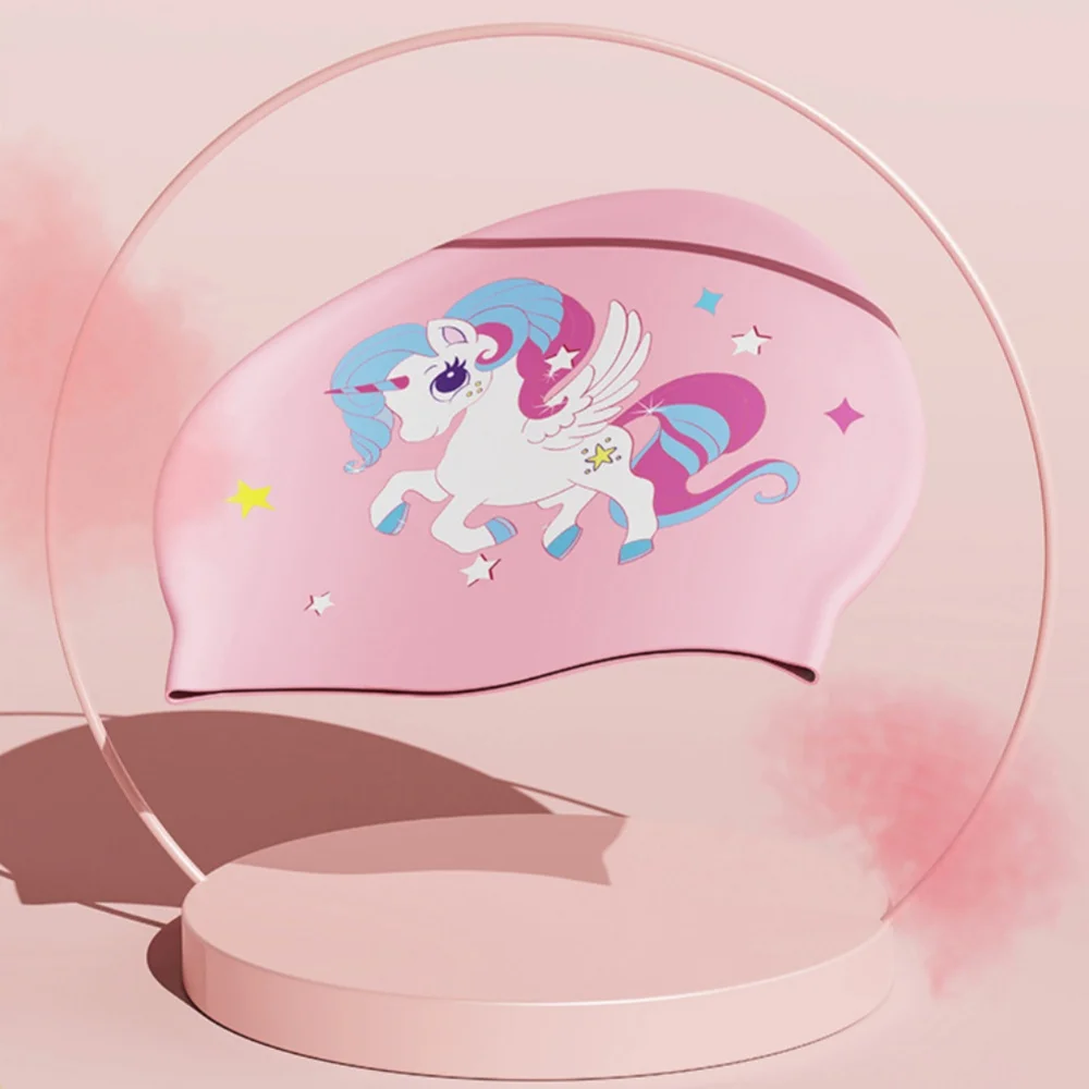 Touca Natação Infantil Silicone Desenho Animado Proteção Ouvido - Imagem 6