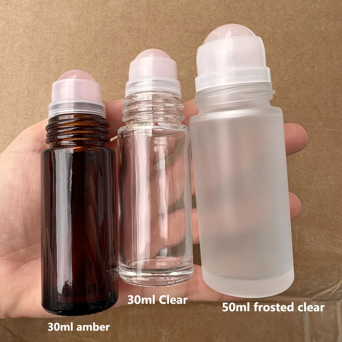 Frasco Roll-On de Vidro com Quartzo Rosa 30ml Transparente - Imagem 2