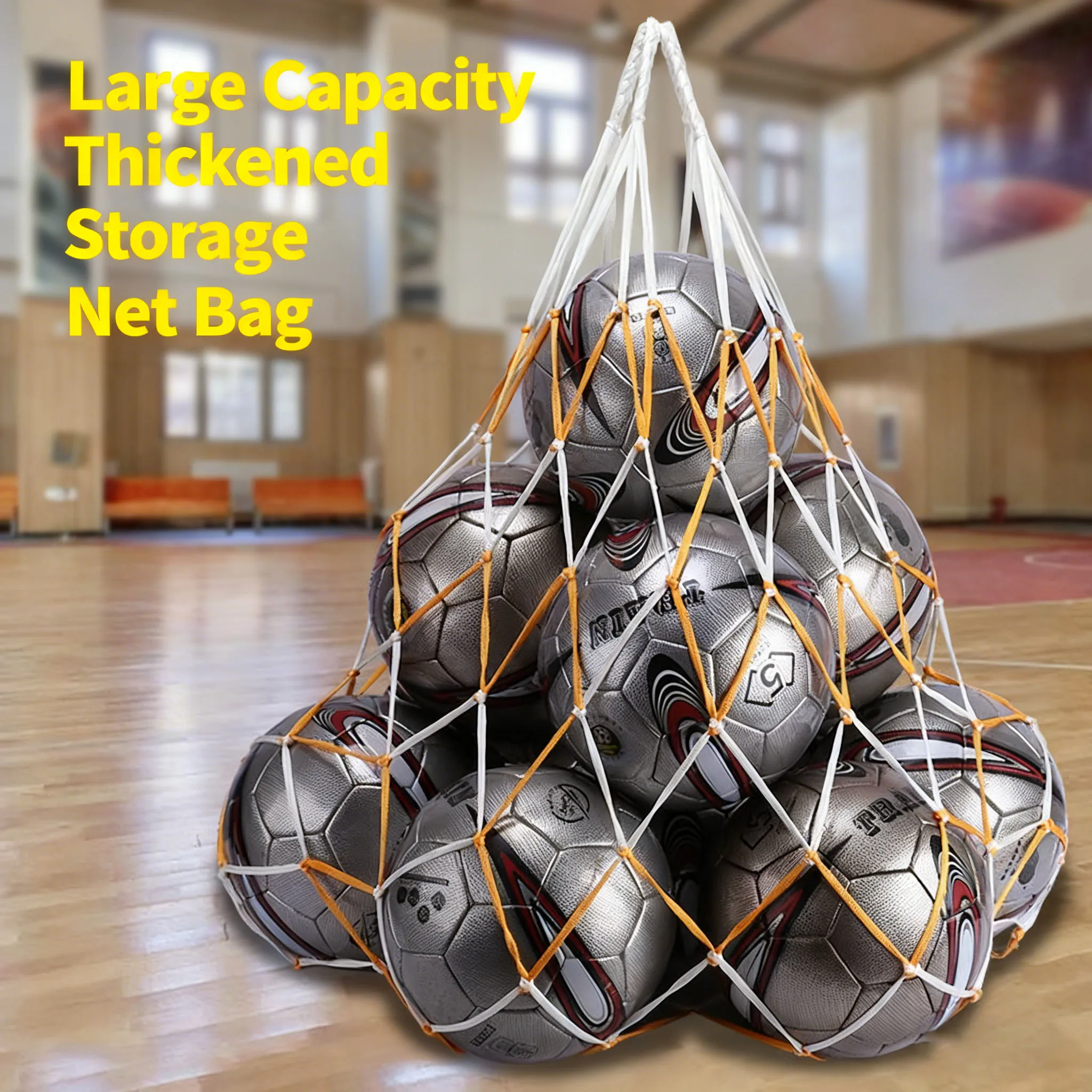 Bolsa de Rede Grande Capacidade para Bolas Basquete Azul - Imagem 3