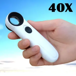 lupa portátil com led 40x