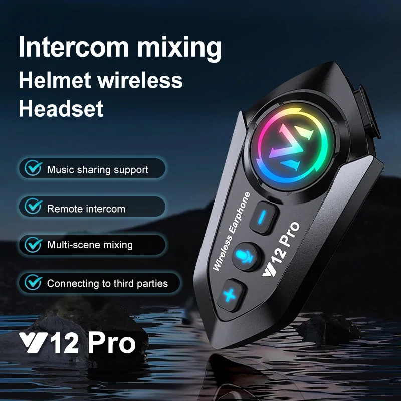 Fone de ouvido Y12 Pro intercomunicador duplo para capacete - Imagem 2
