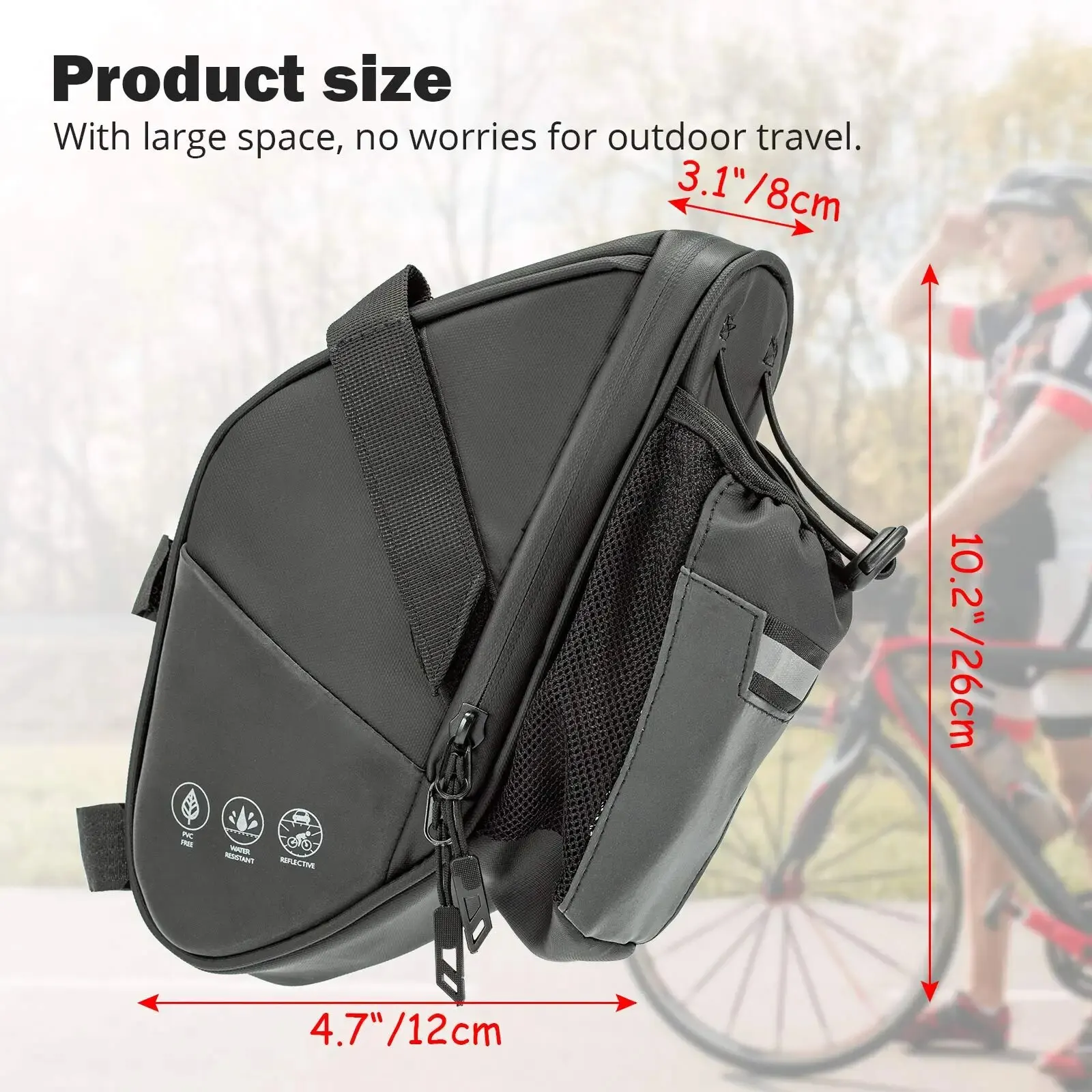 Bolsa de Selim Ciclismo Impermeável Traseira 1,5L - Imagem 6
